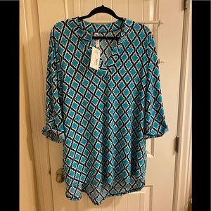 PGB Don’t Compromise Turquoise Gabby Top XL